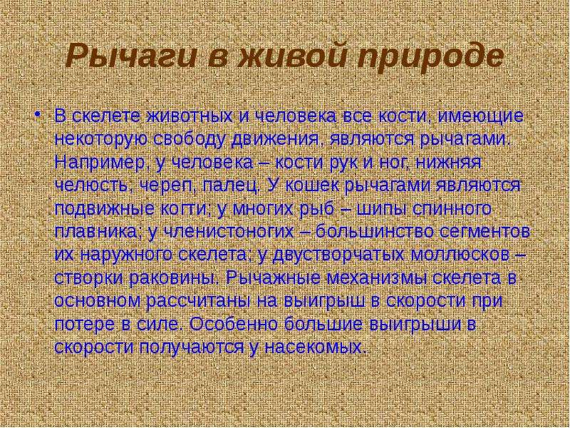 Какие части тела насекомого являются рычагами презентация