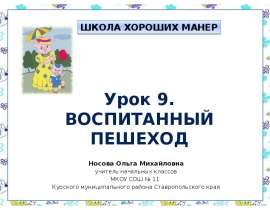 ВОСПИТАННЫЙ ПЕШЕХОД
