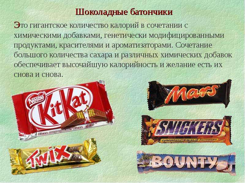 Шоколад килокалории
