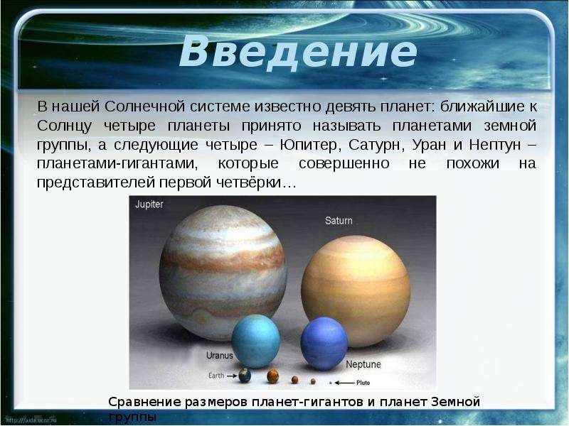 Планеты гиганты солнечной системы презентация 11 класс