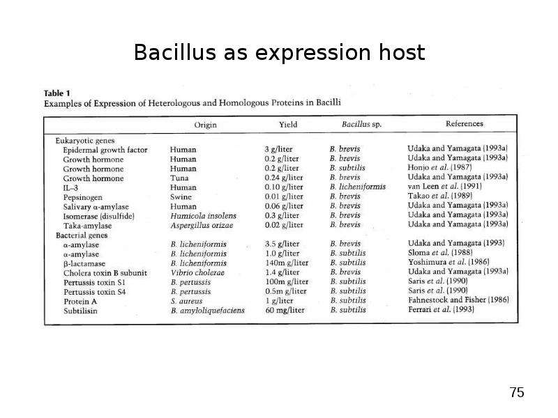 


Bacillus as expression host
