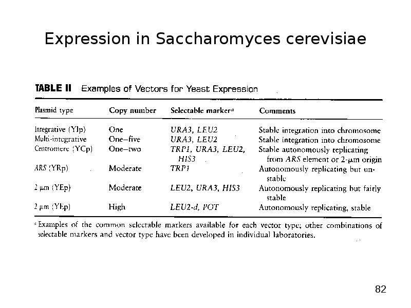 


Expression in Saccharomyces cerevisiae
