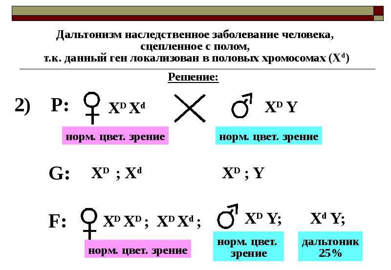 Сцепленным с полом рецессивным геном. Задачи сцепленные с полом. Дальтонизм сцеплен с полом. Дальтонизм наследование сцепленное с полом. Дальтонизм генетика Тип наследования.