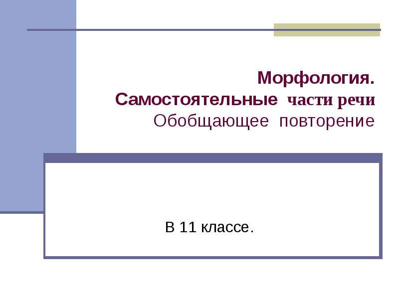 Морфология повторение изученного 6 класс презентация