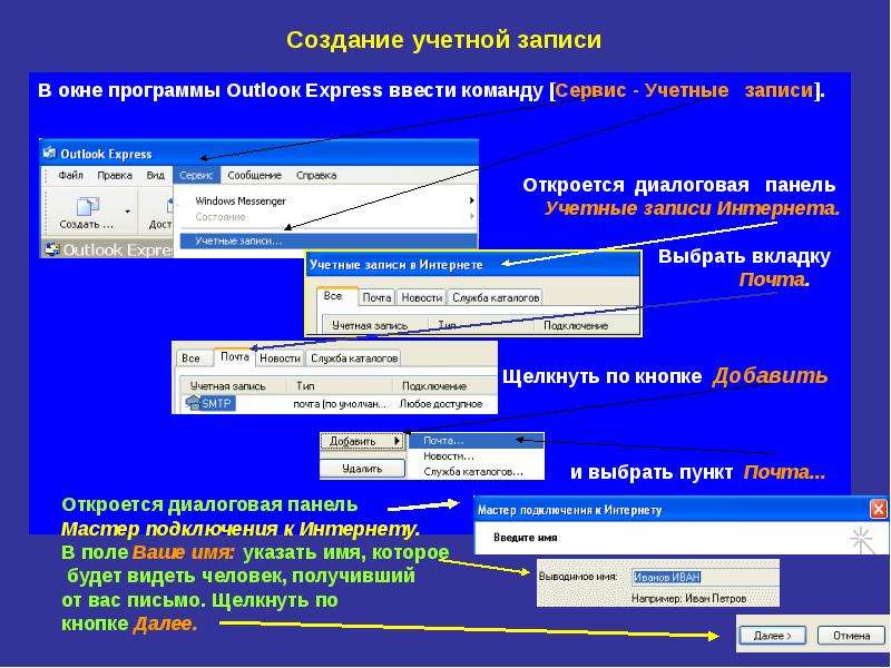 Почта учетной. Диалоговая панель. Учетная запись в почтовой программе используется. Учетные записи сервисов. Программа для создании учётных записей.