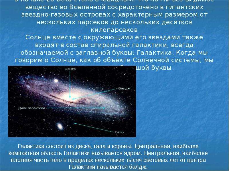 Презентация по теме наша галактика 11 класс астрономия