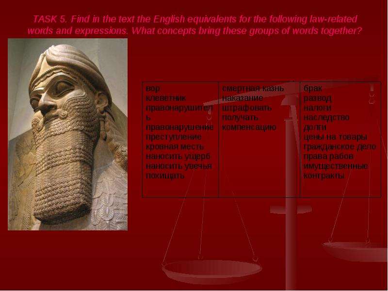 Find in the texts the words. Find in the text English equivalents for the following Words and expressions. Find in the text the English equivalents for the following Law-related Words and expressions. Task «find English equivalents». Find the English equivalents for the following.