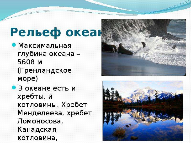 5 холодных океанов. Максимальная глубина Северного Ледовитого океана. Котловины Северного Ледовитого океана. Происхождение котловины белого моря. Гренландское море рельеф.