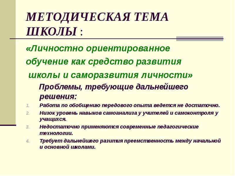 Методическая тема директора