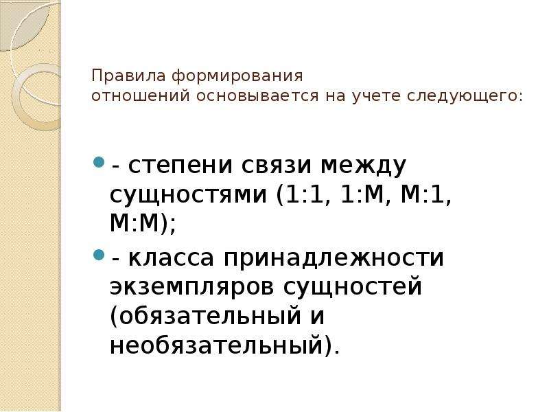 Правило 4 0. Правила формирования отношений между сущностями.. Обязательный и необязательный класс принадлежности. Обязательный класс принадлежности экземпляров сущности означает. Правило 4пп.