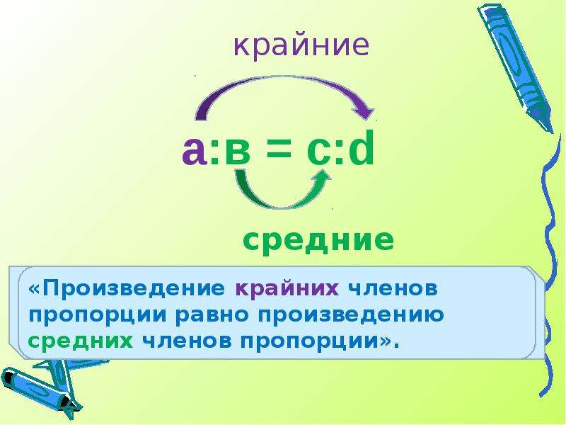 Среднее произведение. Крайние и средние в отношении 6 класс.