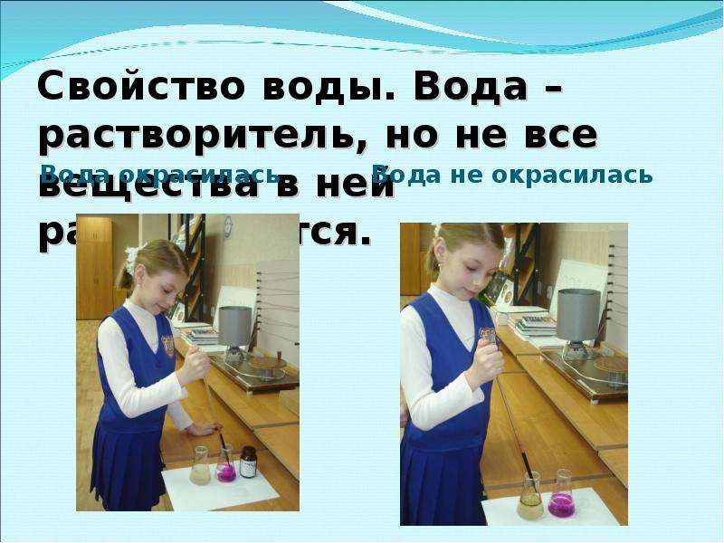 Растворимые в воде 3 класс окружающий мир. Презентация свойства воды растворитель 3 класс. Свойства воды вода окрашивается. Выполнила ученица 3 б класс. Свойства воды для ученицы 3 класс.