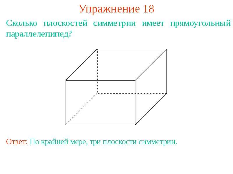Сколько центров имеет параллелепипед. Симметрия прямоугольного параллелепипеда. Плоскости симметрии параллелепипеда. Центр симметрии параллелепипеда. Плоскости симметрии прямоугольного параллелепипеда.