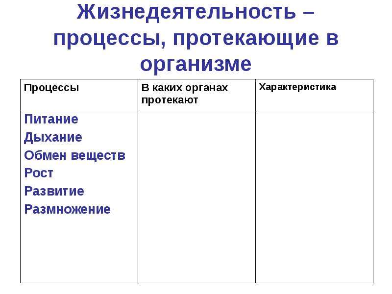 Жизнедеятельность организмов 5 класс биология презентация