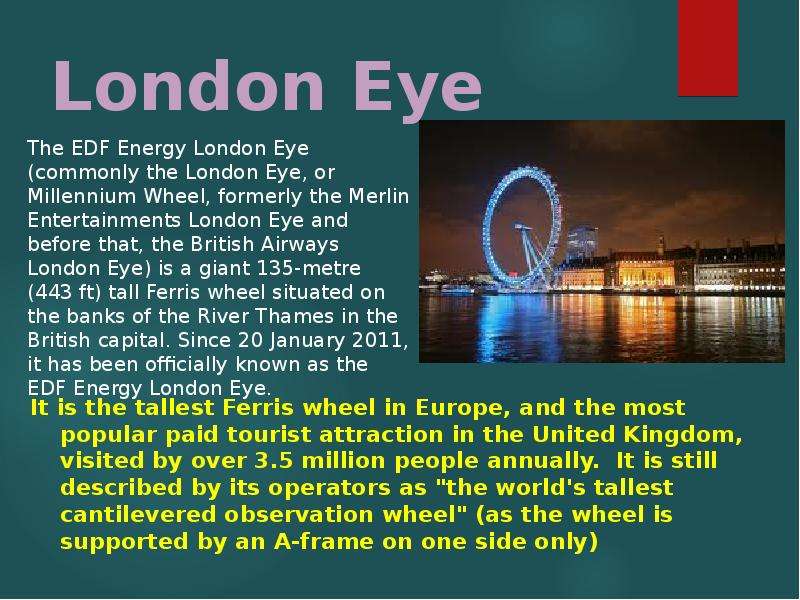 Презентация про лондонский глаз на английском - 89 фото