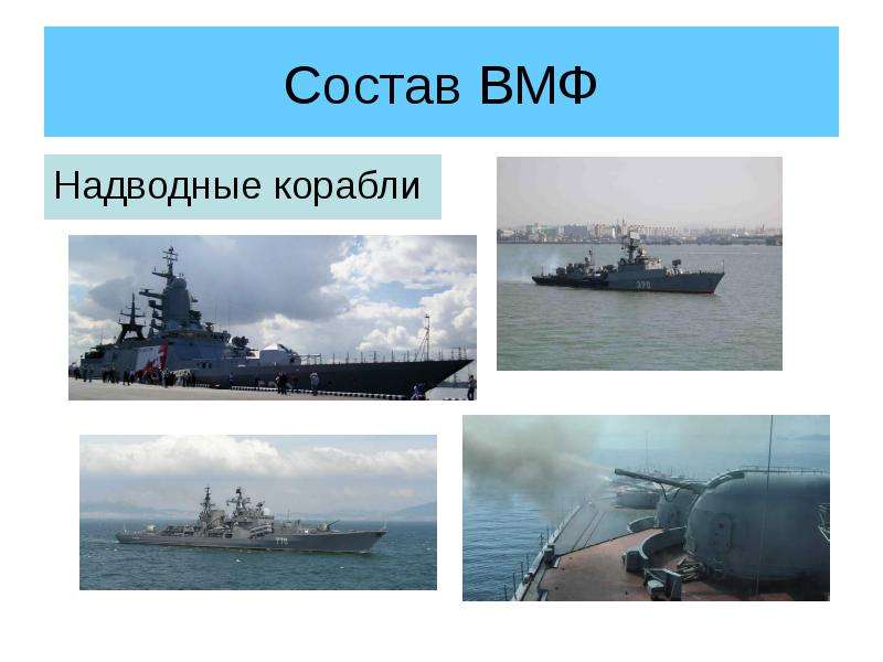 Состав вмф. Презентация по теме надводные корабли. Основы ВМФ политики. Классификация типов надводных объектов. Корабли делятся на две группы: военные.