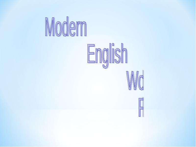 Modern english words