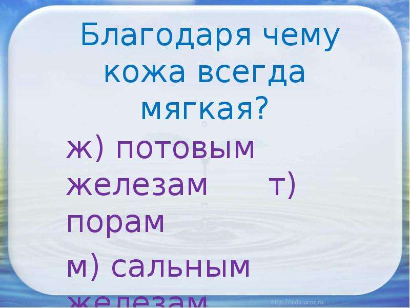 Благодаря чему является. Благодарю чему еожа всегда мягкая. Благодаря чему кожа мягкая. Благодаря чему кожа всегда мягкая ответ. Благодаря чему кожа мягкая 3 класс.