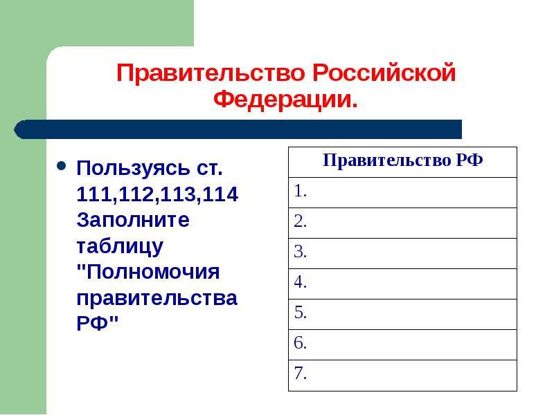 Заполните таблицу полномочия. Правительство РФ.заполните таблицу. Заполните таблицу «полномочия правительства Российской. Полномочия правительства РФ статья 111.