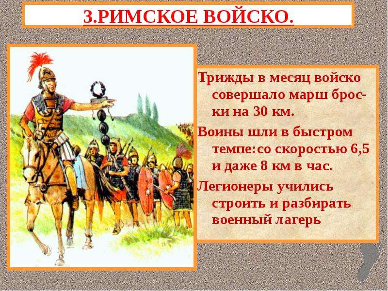 Сообщение о римской армии по плану виды войск вооружение тактика