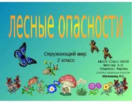 Окружающий мир 2 класс МБОУ СОШ с УИОП №62 им. А.Я. Опарина г. Кирова учитель начальных классов Маганинец Л.С.