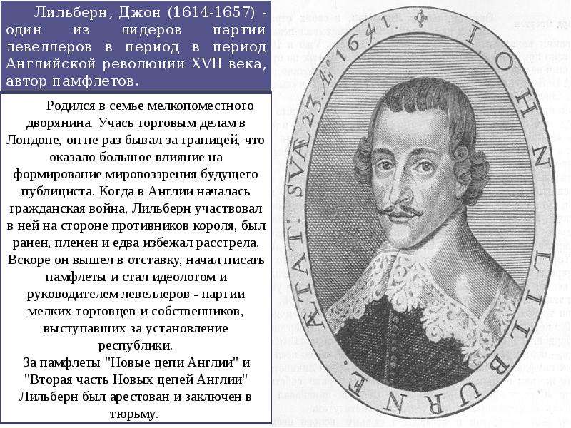 Чем в годы английской революции прославились. Джон Лильберн 1614 1657. Доклад Джон Лильберн. Джон Лильберн глава левеллеров. Дж Лильберн кратко.