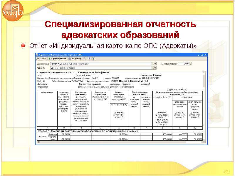 Индивидуальный отчет. Отчетность по адвокатам. Индивидуальная отчетность это. Отчет адвоката. Карточка ОПС.