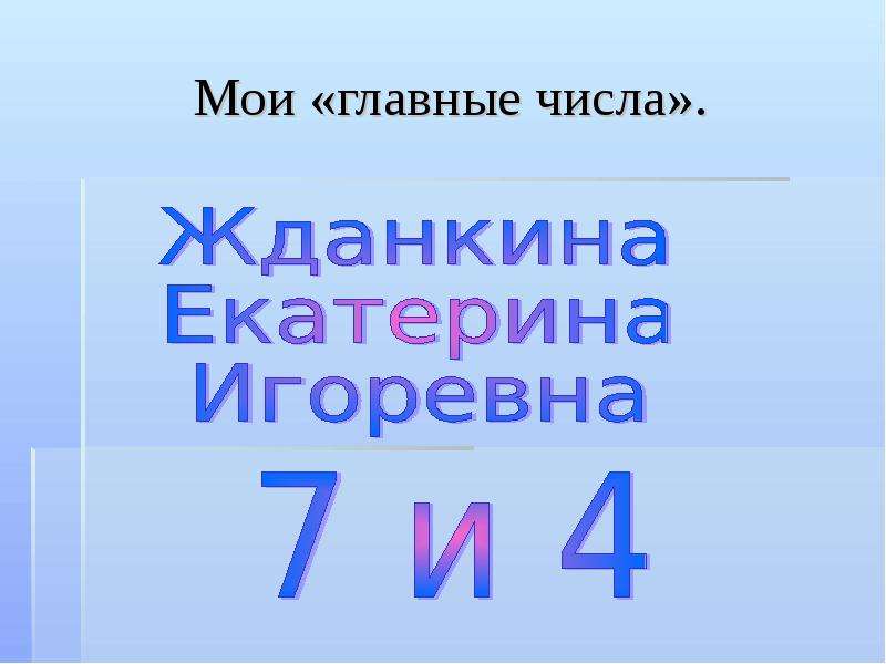 Проект влияние главных чисел на характер человека