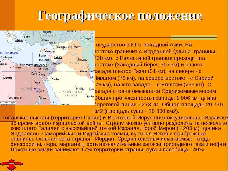 План описания страны юго западной азии