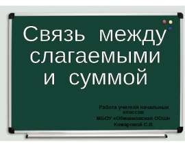 Связь между суммой и слагаемыми (1 класс)
