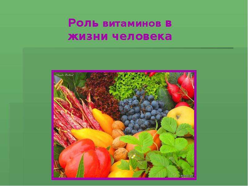 Роль витаминов в организме человека презентация