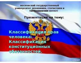 Классификация прав человека. Классификация конституционных обязанностей