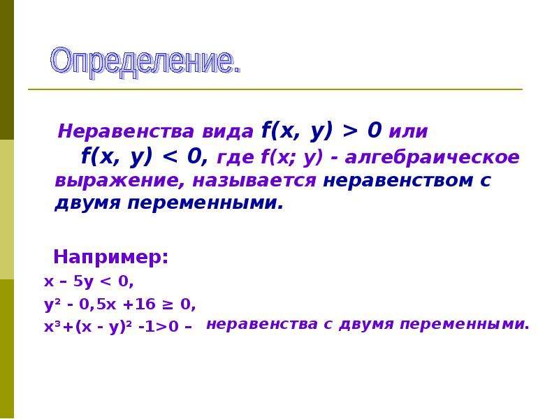 Линейные неравенства с двумя переменными и их системы 7 класс презентация