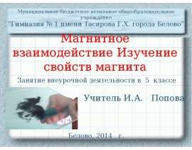Магнитное взаимодействие. Изучение свойств магнита
