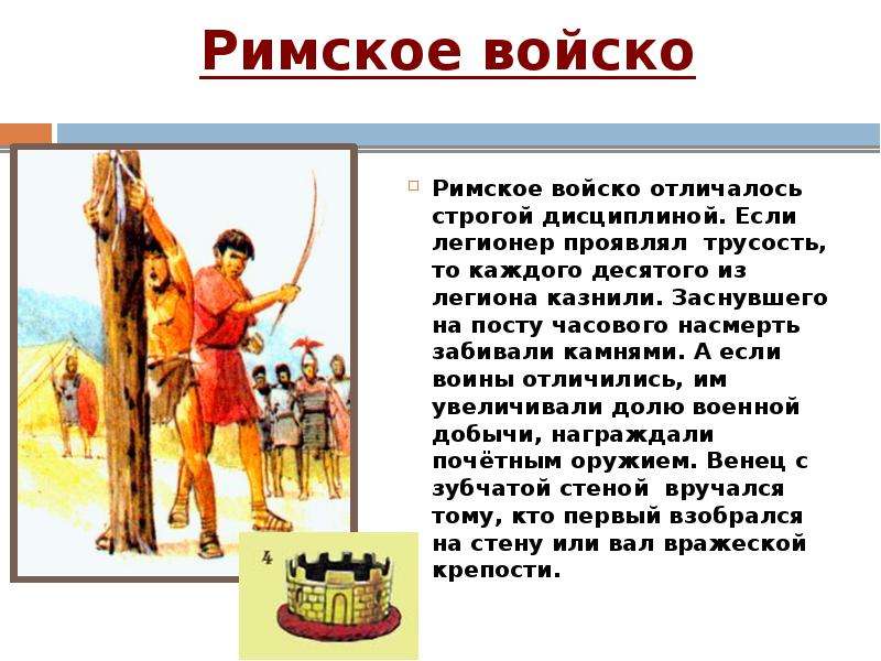 Схема римское войско 5 класс история