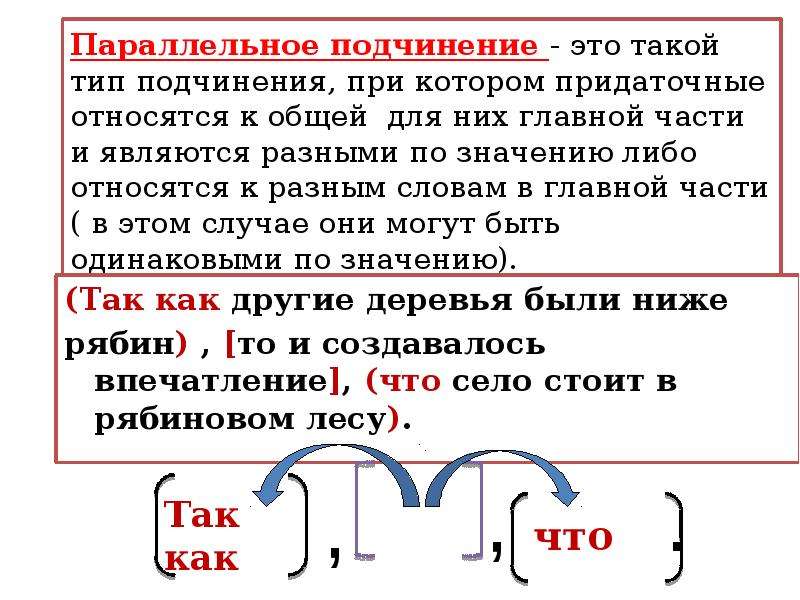 Однородные придаточные схема