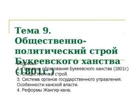 Общественно-политический строй Букеевского ханства (1801г.)