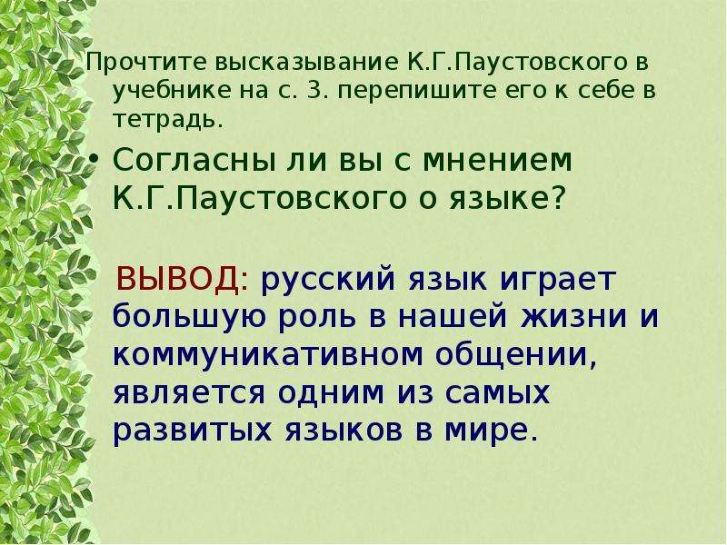 Русский язык один из развитых языков мира 6 класс презентация