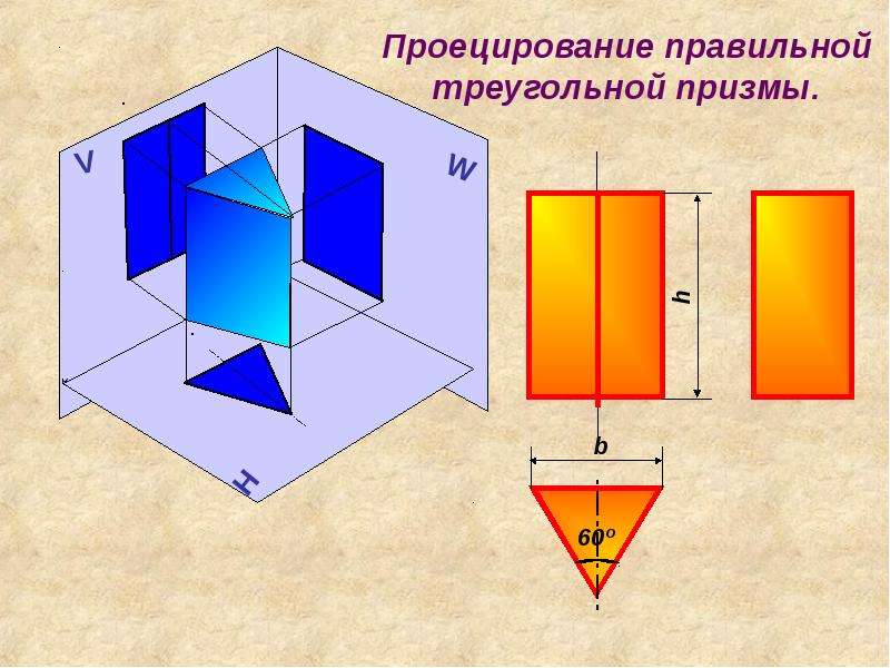 Треугольная проекция. Треугольная Призма в трех проекциях. Проецирование трехгранной Призмы. Изометрическая проекция треугольной Призмы. Ортогональная проекция Призмы.