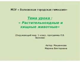 Растительноядные и хищные животные