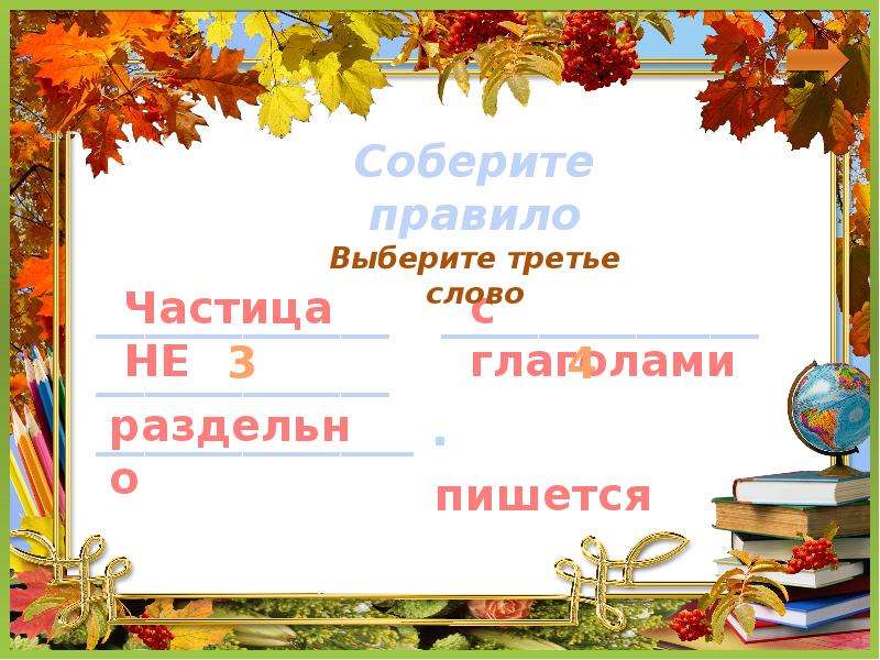 План конспект урока правописание частицы не с глаголами 3 класс