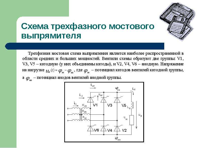 Применение тиристоров в схемах выпрямления