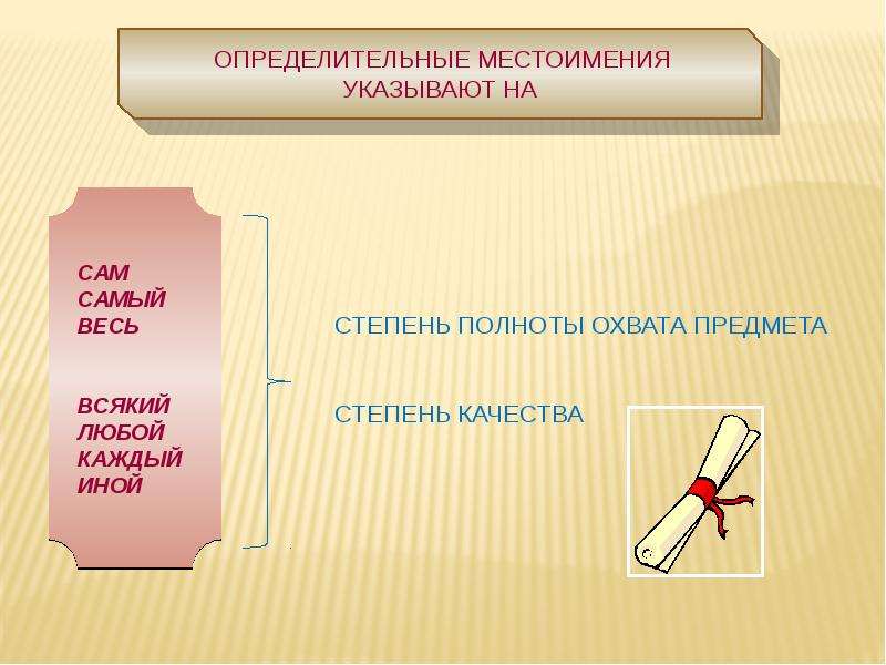 Определительные местоимения урок презентация