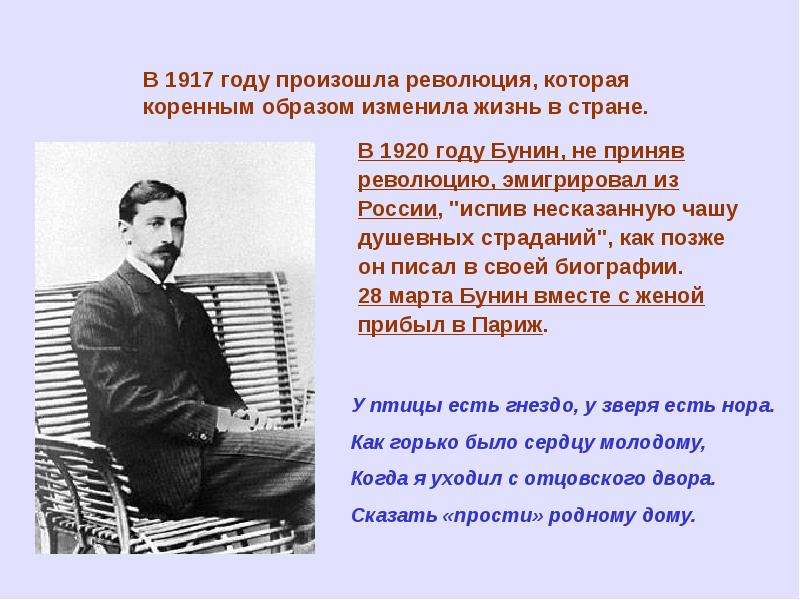 Бунин презентация 11 класс биография и творчество