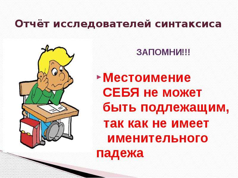 Возвратные местоимения 6 класс презентация