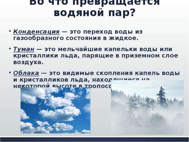 Водяной пар в атмосфере облака и атмосферные осадки география 6 класс презентация