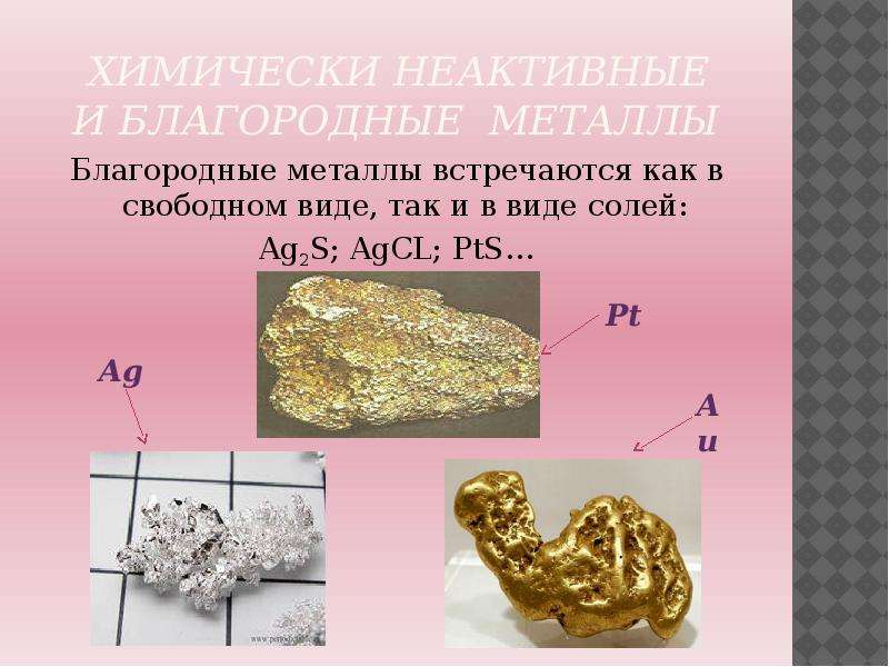 Презентация на тему благородные металлы