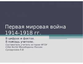 Первая мировая война 1914-1918 гг