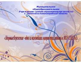 Здоровьесбережение - одно из важнейших направлений работы в МОУ СОШ №3