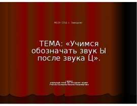 Учимся обозначать звук Ы после звука Ц
